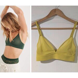 NEW! Aerie | Smoothez Mesh Bralette In Green Rush